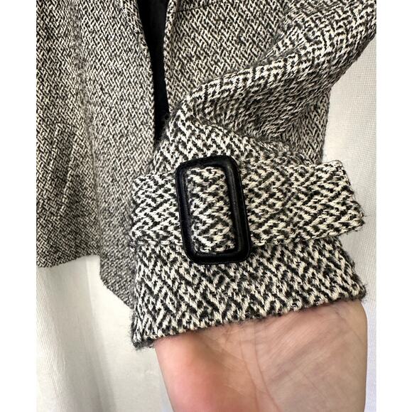 Lafayette 148 Sz. 4 Wool and Cotton Tweed Herringbone Open Front Blazer Academia - Picture 2 of 5
